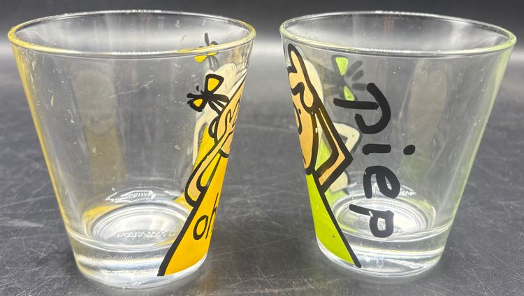 PAIRE DE VERRES SÉRIGRAPHIÉS