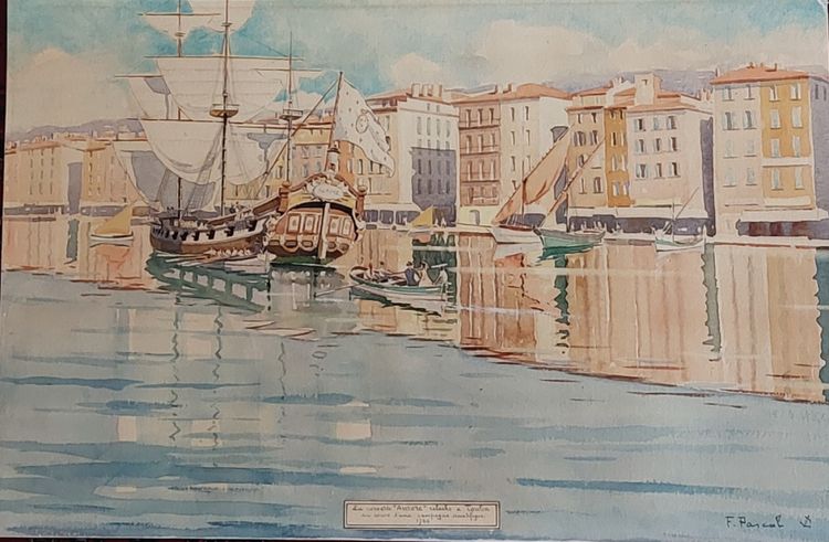 François PASCAL - (...- 1948) - Toulon - deux aquarelles - Peintre de la Marine