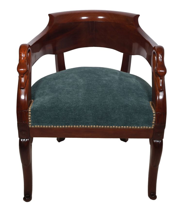 Fauteuil de bureau à col de cygne époque Empire
