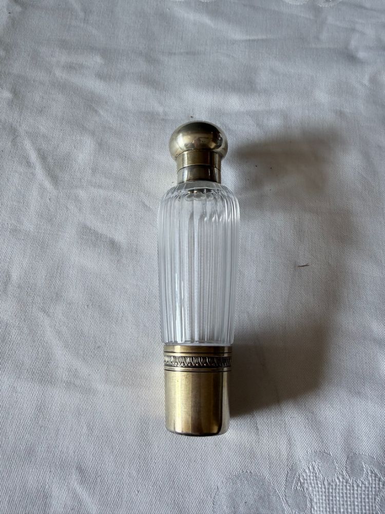 Antique cut crystal and silver lemon balm bottle – Minerva hallmark