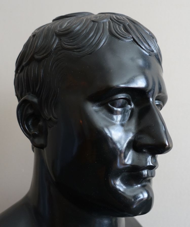 Cerchia di Denis Chaudet - Busto di Napoleone nelle vesti di Hermes - fusione in bronzo a cera persa del periodo Impero
