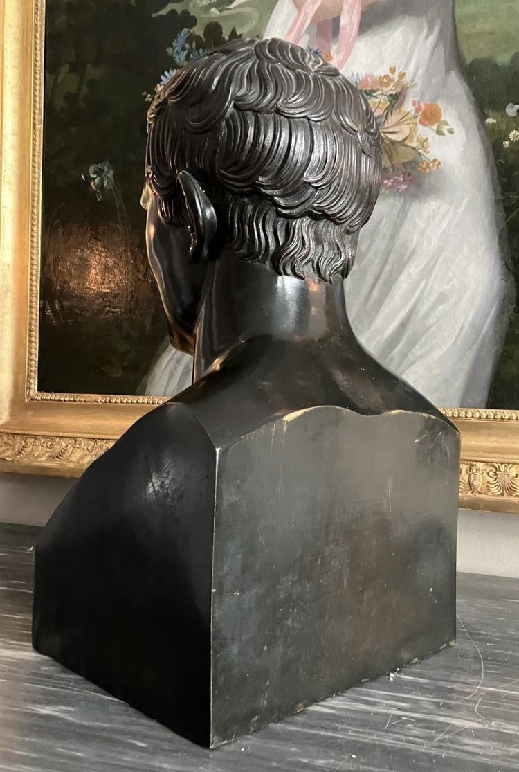 Cerchia di Denis Chaudet - Busto di Napoleone nelle vesti di Hermes - fusione in bronzo a cera persa del periodo Impero