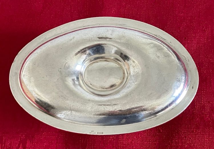 Belle saucière en métal argenté d'époque Art-Déco de la Cie maritime des Chargeurs Réunis