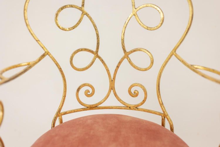 Pair of gilt wrought iron armchairs, circa 1990 LS3873521