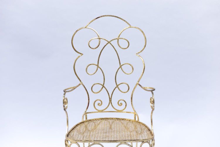 Pair of gilt wrought iron armchairs, circa 1990 LS3873521