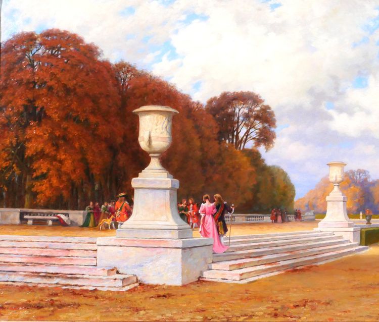 Henri ZUBER 1844-1909 Versailles, le parc du chateau, tableau, vers 1898-99 paysage Alsace