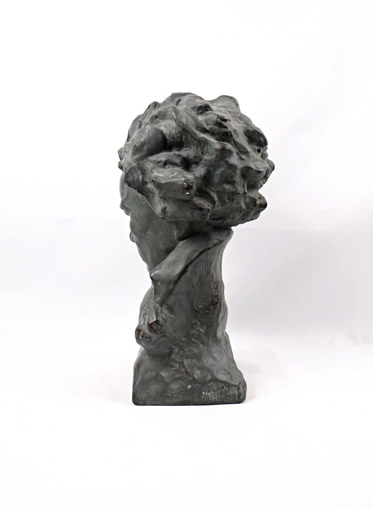 Buste en plâtre Art Déco de Ludwig Van Beethoven signé Ugo Cipriani début XXe