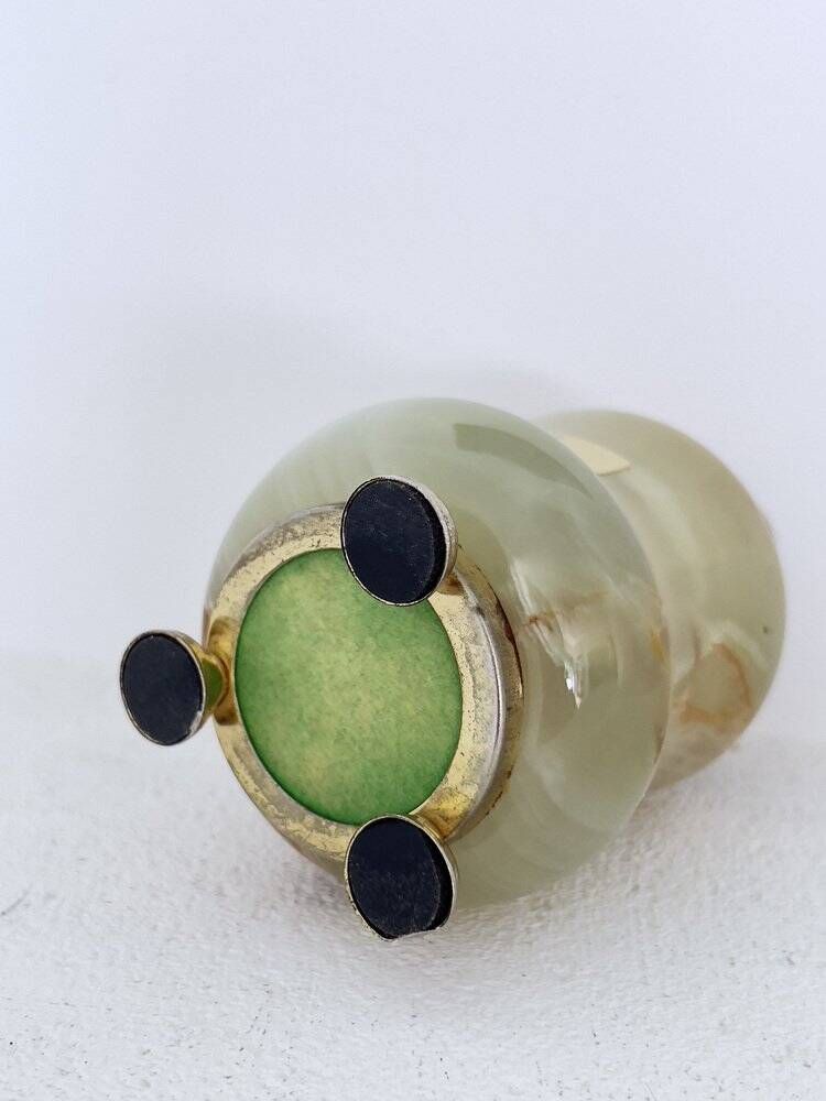 Briquet de table en onyx vert, Italie, années 1970