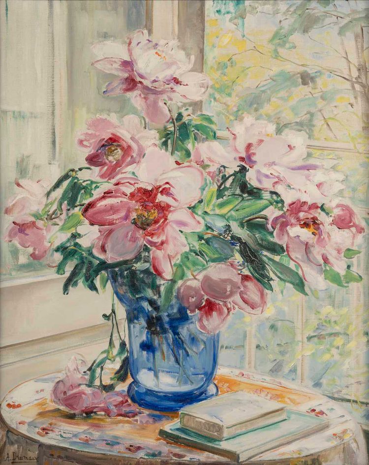 Angélina DRUMAUX (1881-1959). Les pivoines 