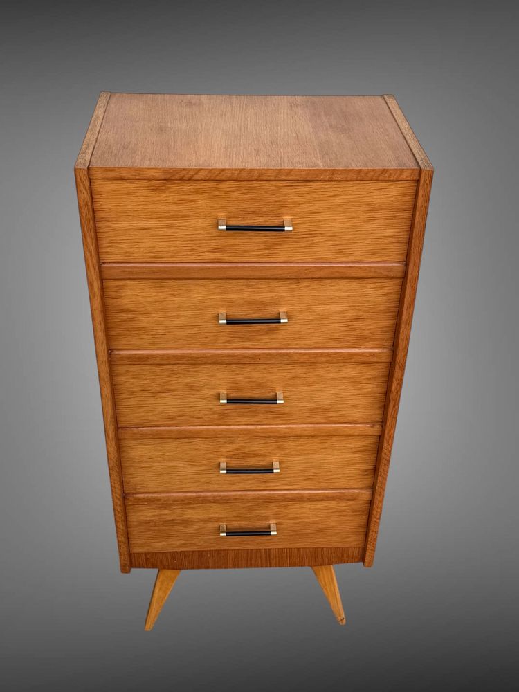CHIFFONIER / SEMAINIER DE STYLE SCANDINAVE DES ANNÉES 50 / 60 EN BOIS CLAIR