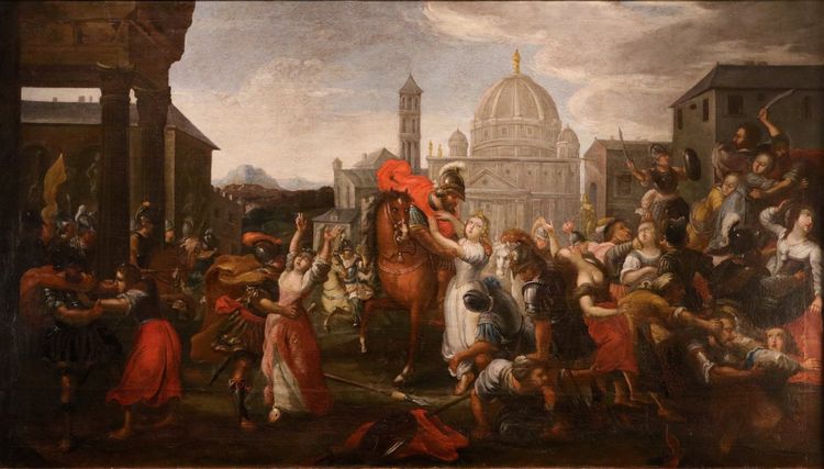 L'enlèvement des Sabines, Vincent Malò (Cambrai 1595/1600 - Rome, 1649) attributable
