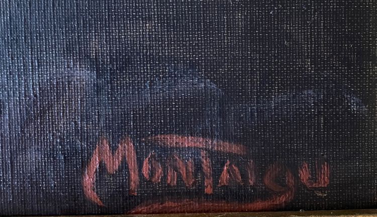 Louis Montaigu. Ritratto di un marinaio di Berck che accende una sigaretta. Olio su tela, XX secolo.