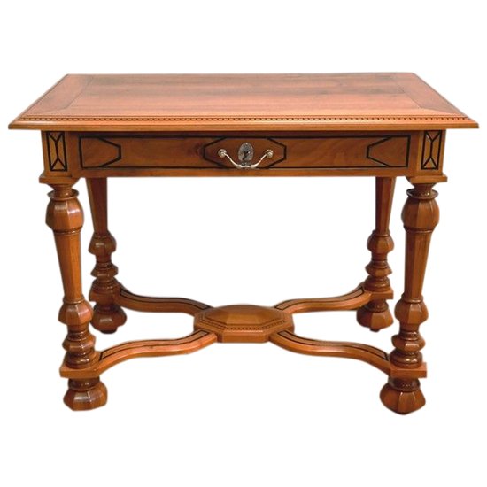 Table in solid walnut, Louis XIV style - Late 19th century