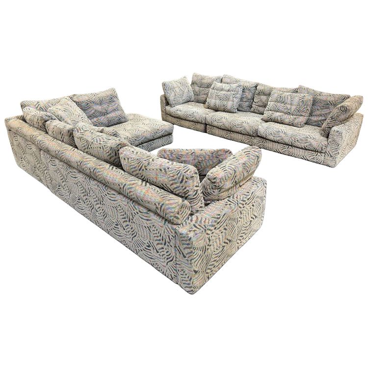 Divano modulare Roche Bobois degli anni '80 in tessuto