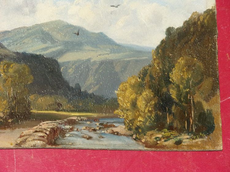 Veduta di un "Gave", dipinto (Pirenei), XIX secolo.