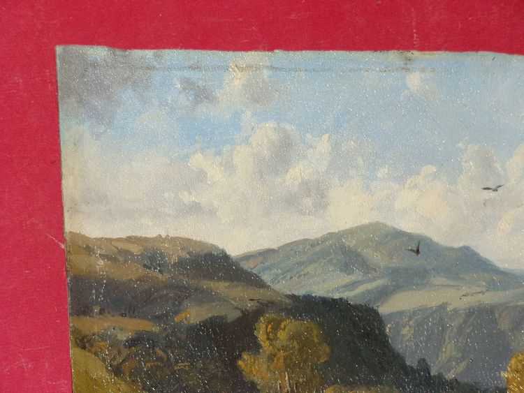 Veduta di un "Gave", dipinto (Pirenei), XIX secolo.