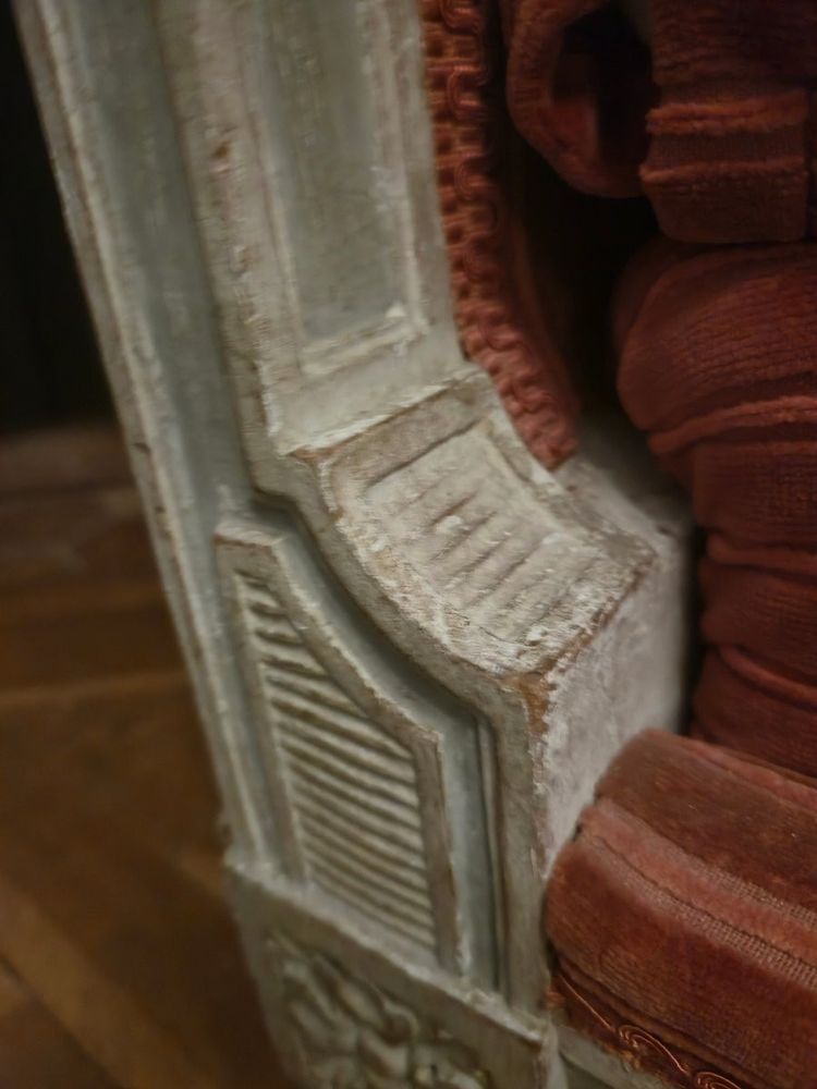 Louis XVI style reclining bed with 18th century elements, formerly reassembled.