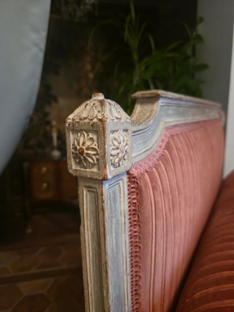 Louis XVI style reclining bed with 18th century elements, formerly reassembled.