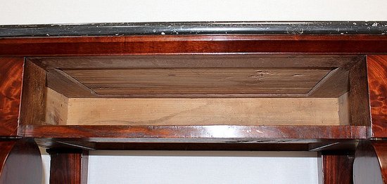 Consolle Piccola in Radica Impiallacciata di Mogano proveniente da Cuba, Epoca Restauro - Inizio XIX Secolo