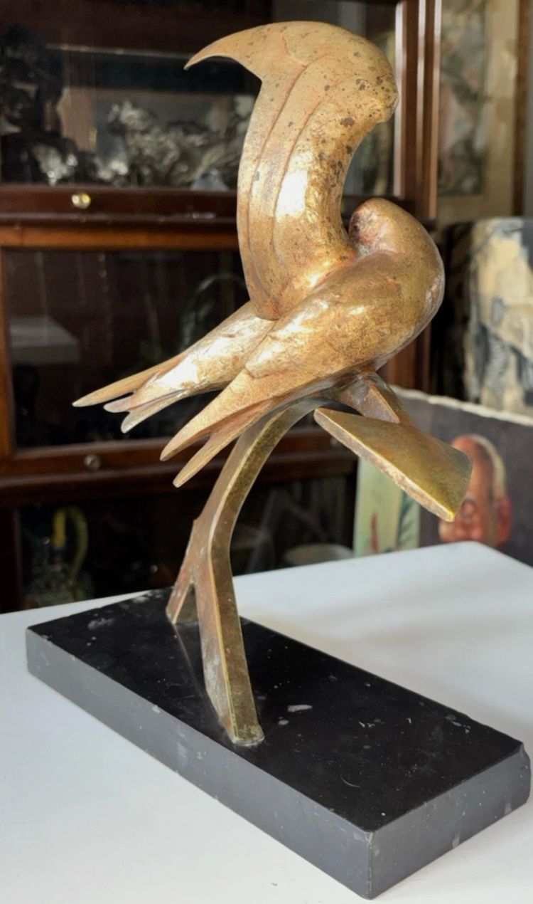 André-Vincent BECQUEREL (1893-1981) Sculpture en bronze sur marbre. Signée