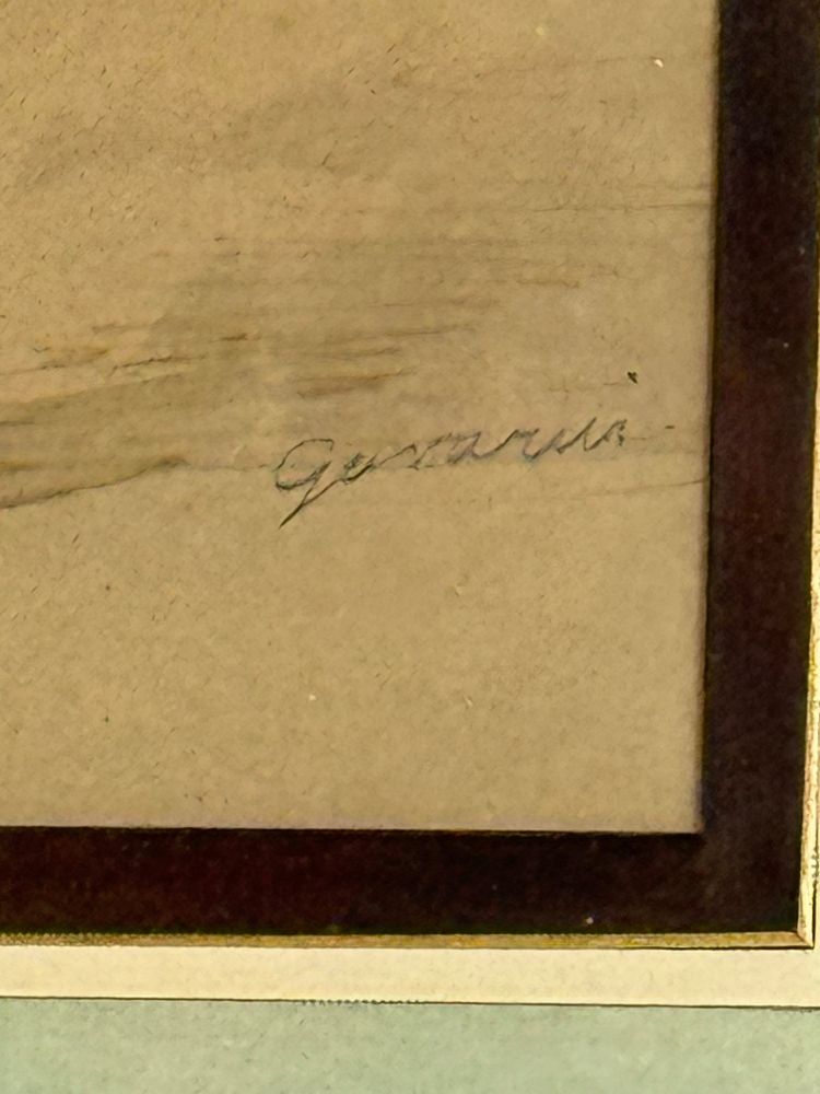 DISEGNO AD ACQUERELLO SOTTO VETRO FIRMATO DA PAUL GAVARNI 1804/1866 CAPITANO FRACASSE