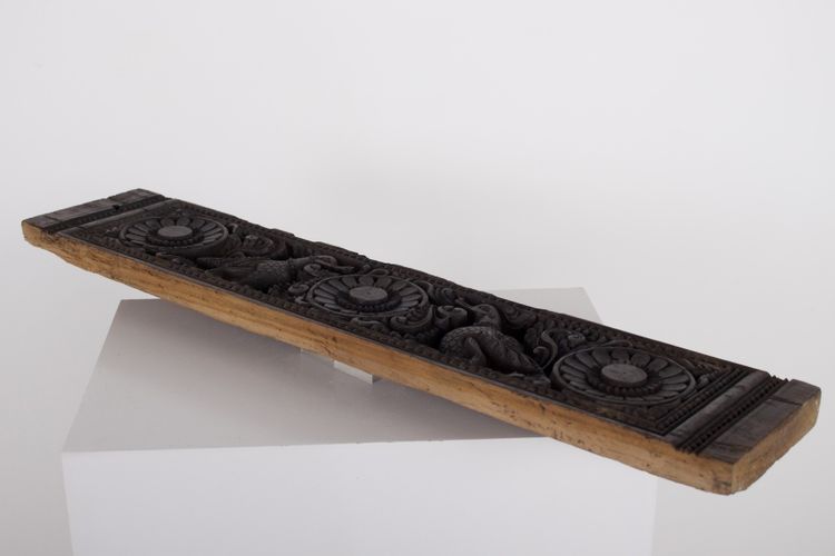 Carved panel, South India – Annapakshi birds and lotus