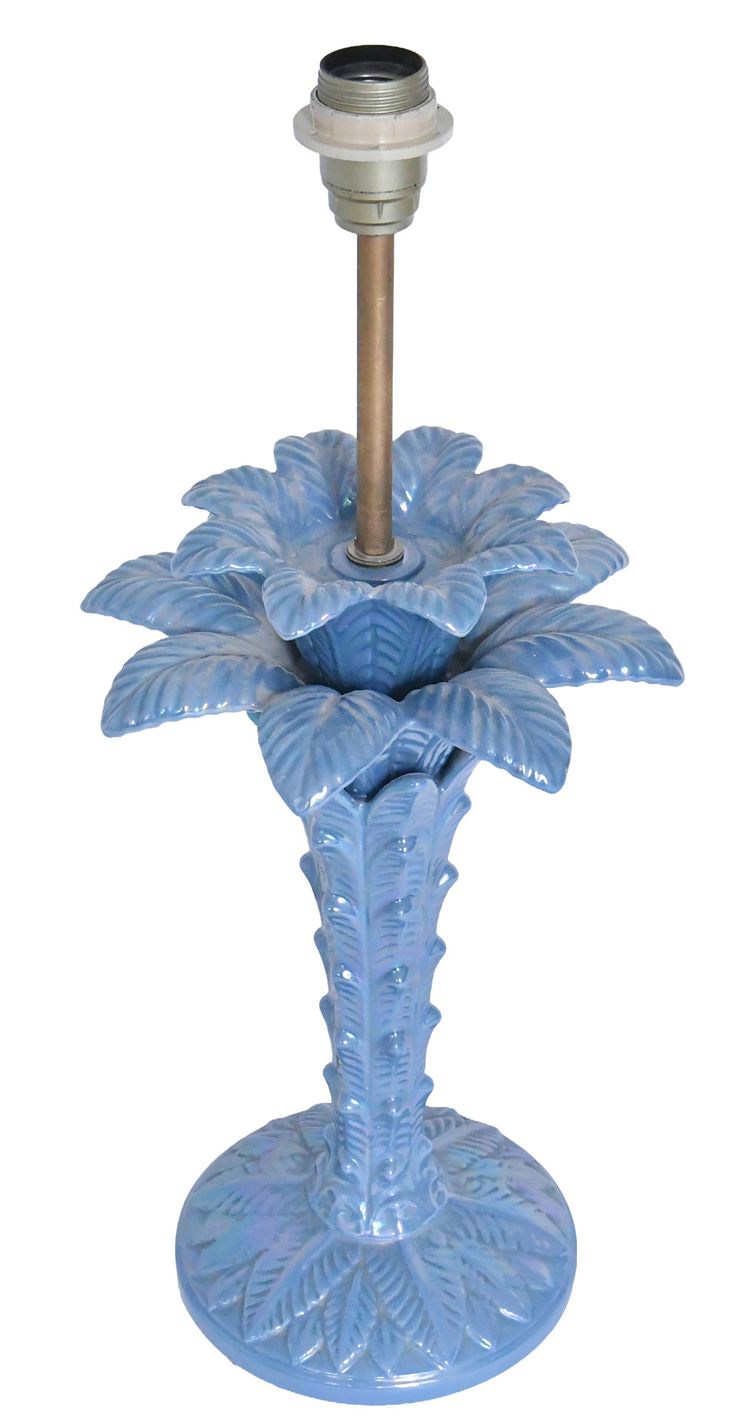 Ceramic palm tree lamp in the style of Tommaso Barbi