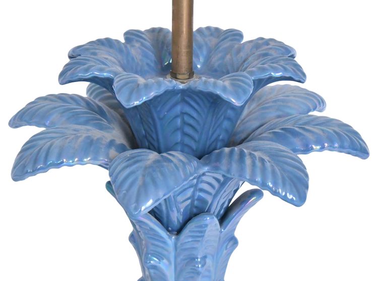 Ceramic palm tree lamp in the style of Tommaso Barbi