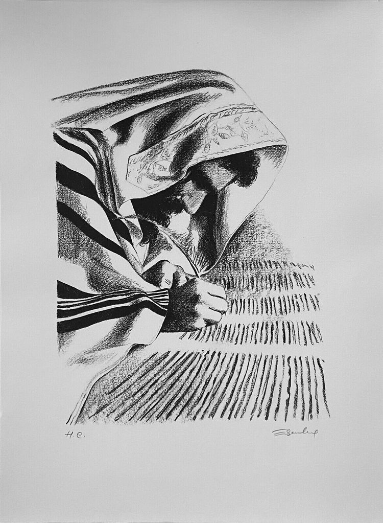 Rara collezione completa di Henri Eisenberg (nato nel 1942): ritratti ebraici, oggetti di arte ebraica.
