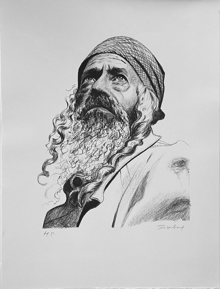 Rara collezione completa di Henri Eisenberg (nato nel 1942): ritratti ebraici, oggetti di arte ebraica.