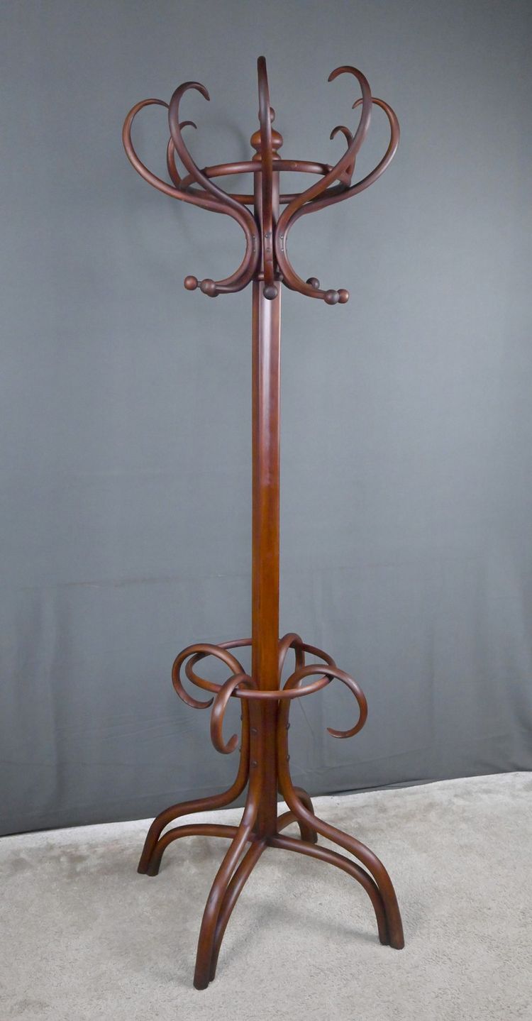 Grande appendiabiti a forma di pappagallo in legno di faggio curvato, stile Thonet - Inizi del XX secolo