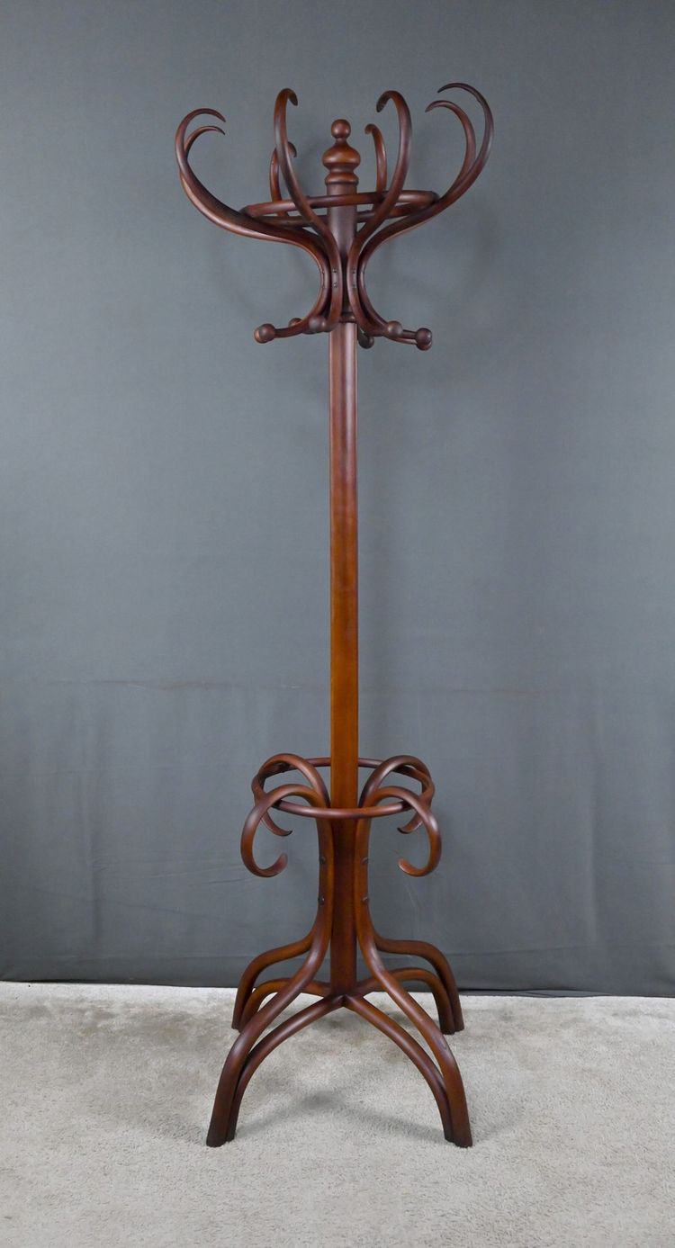 Grande appendiabiti a forma di pappagallo in legno di faggio curvato, stile Thonet - Inizi del XX secolo