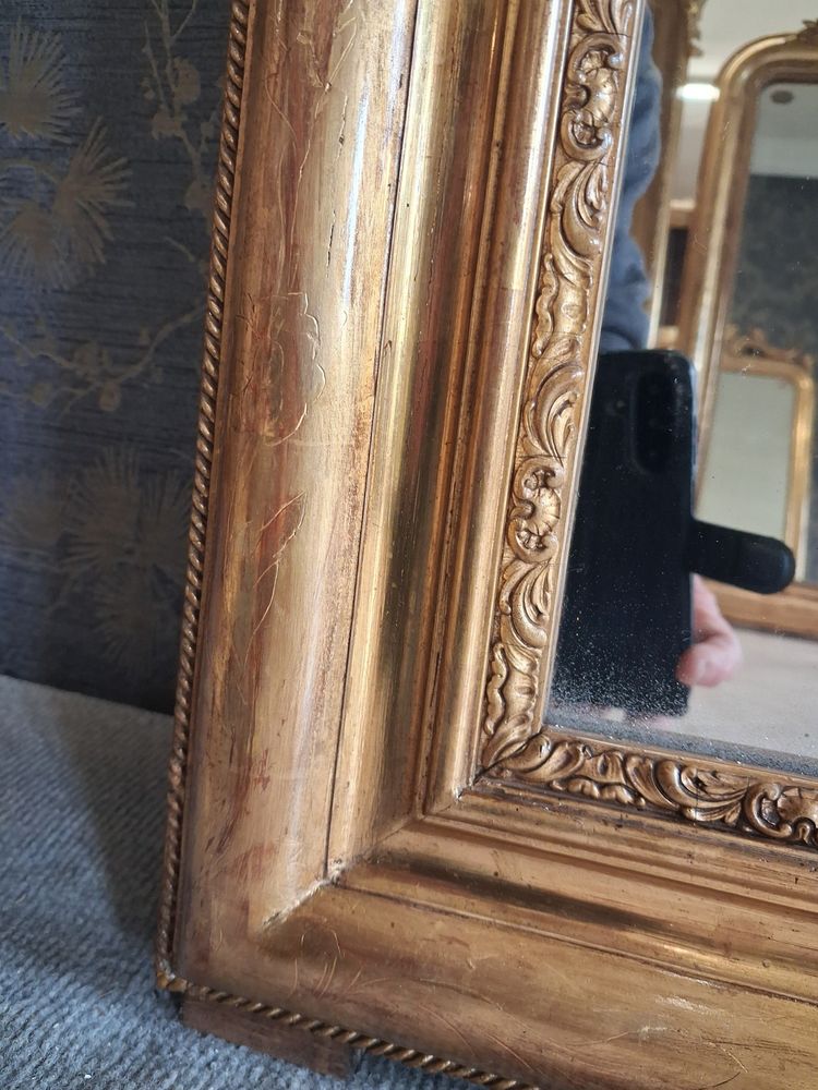 Louis Philippe period mirror, 161 x 90 cm, with pediment