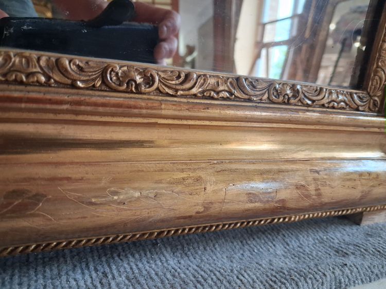 Louis Philippe period mirror, 161 x 90 cm, with pediment