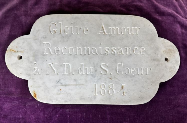 Ex-voto sur marbre blanc - 1884