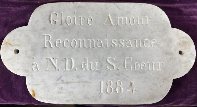 Ex-voto sur marbre blanc - 1884