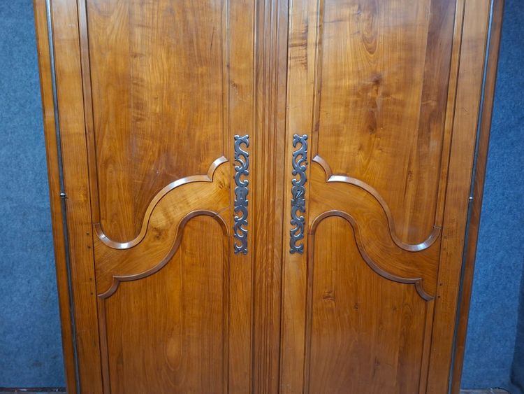 solid cherry wood wardrobe, late 18th - early 19th century