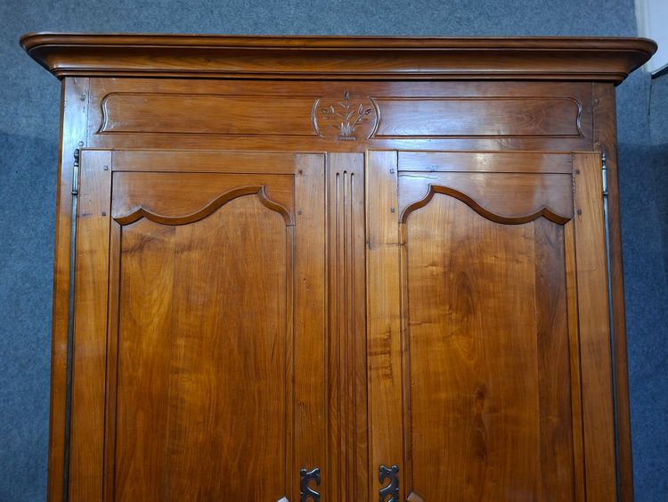 solid cherry wood wardrobe, late 18th - early 19th century