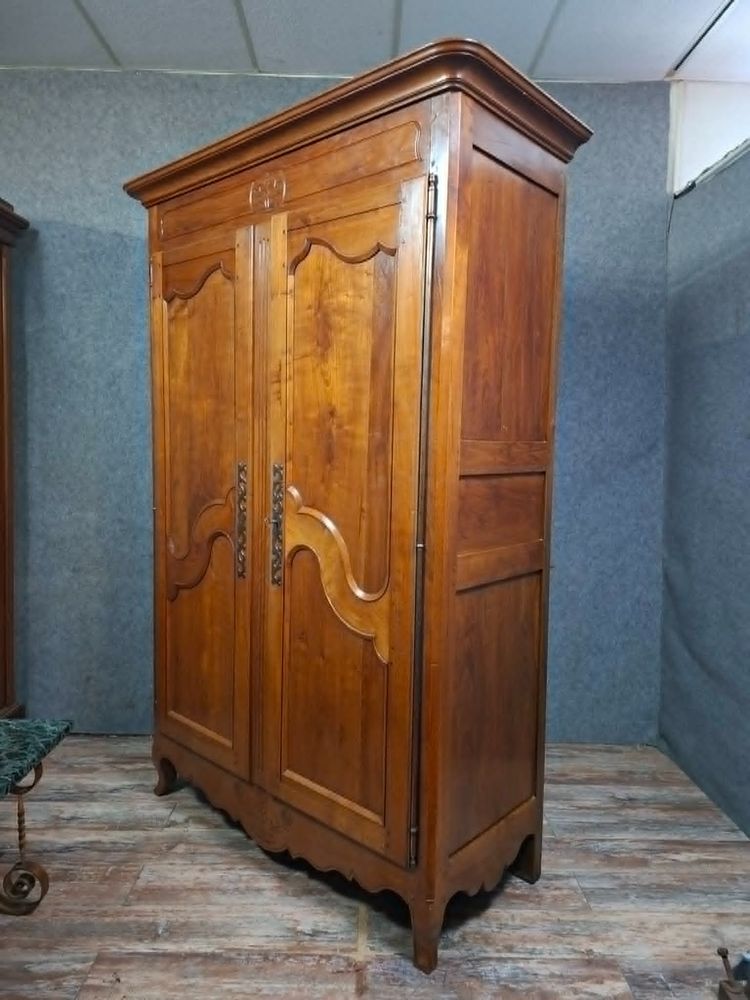 solid cherry wood wardrobe, late 18th - early 19th century