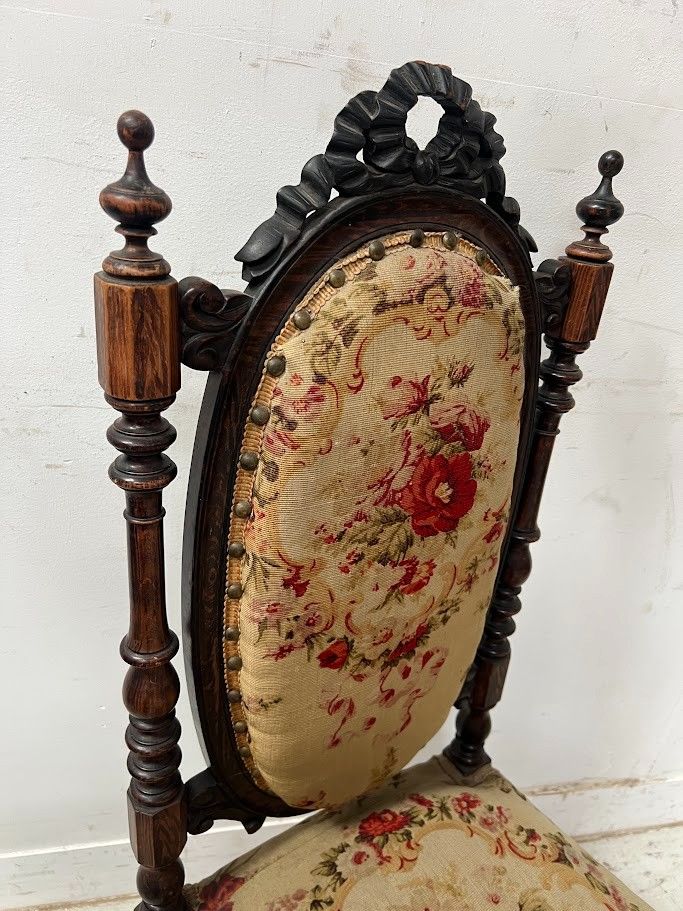 Napoleon III period solid wood chaise longue