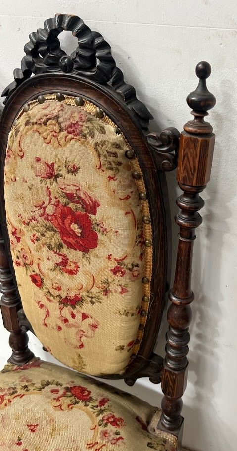 Napoleon III period solid wood chaise longue