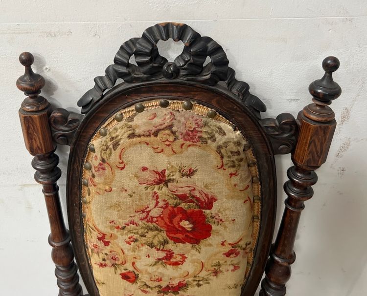 Napoleon III period solid wood chaise longue