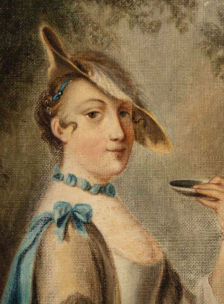 Portraits XVIIIème siècle - A pair of paintings oil on canvas XVIIIème siècle