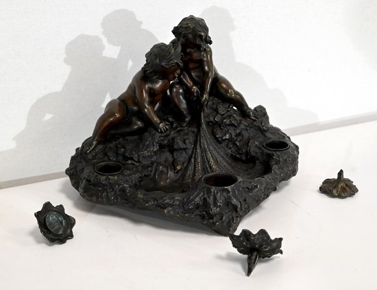 Important Bronze Inkwell - Late 19th Century