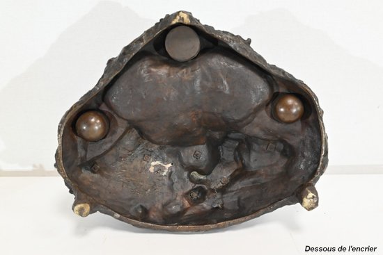 Important Bronze Inkwell - Late 19th Century