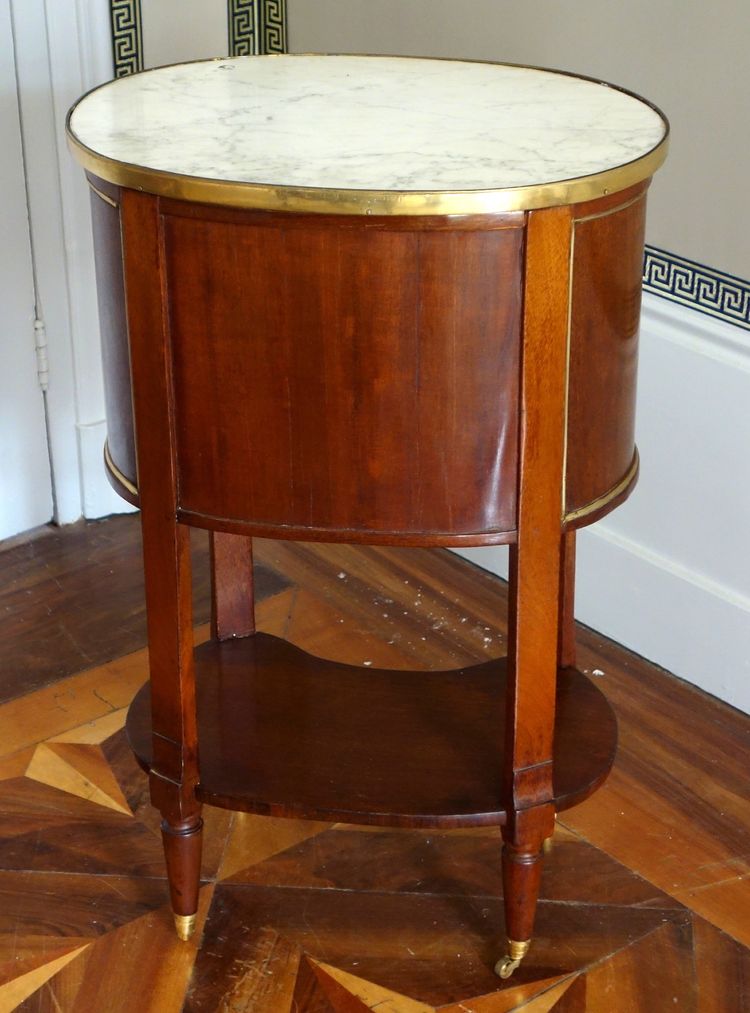 Louis XVI period mahogany coffee table or bedside table, late 18th - early 19th century
