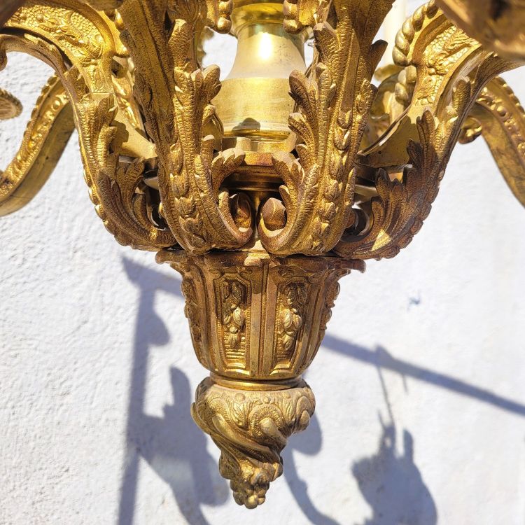 Mazarin bronze chandelier, H72cm, early 20th century