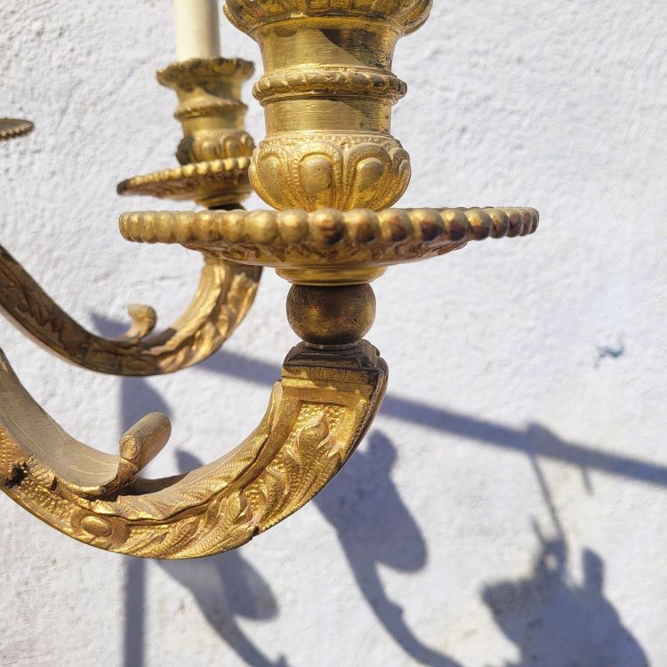 Mazarin bronze chandelier, H72cm, early 20th century