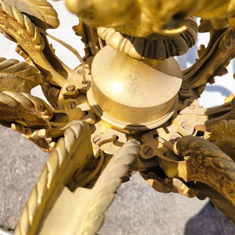 Mazarin bronze chandelier, H72cm, early 20th century