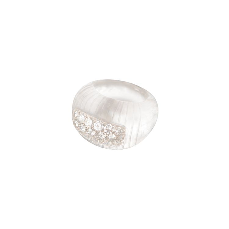 Bague Art Déco en cristal de roche et diamants, vers 1935
